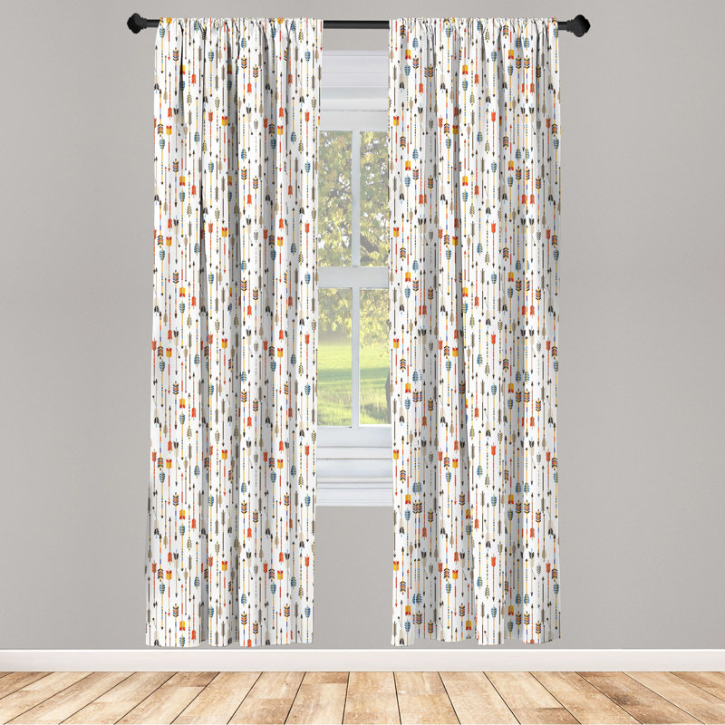Panneau coulissant tribal semi-diaphane avec passe-tringle, 28 po x 63 po