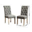 Salle à manger moderne 5 - table croisée noire et 4 chaises confortables attrayantes: chaises rondes en bois, gris-1128868072
