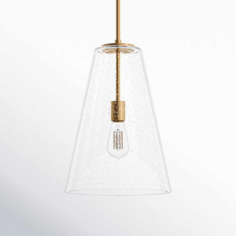 Luminaire suspendu conique à 1 lumière Evanne, Laiton héritage