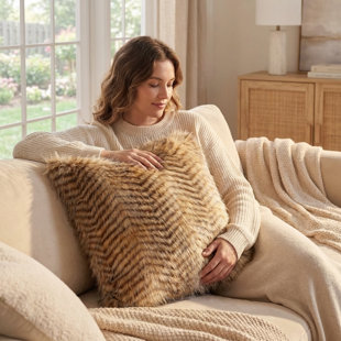 Porcupine Faux Fur Animal Print Pillow