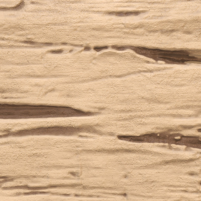 Planche de poutre en faux bois endurée à la main, H 12 po x l 96 po x P 1 po, Crème au beurre