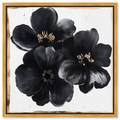 «Enigma Black and Gold I», art floral élégant par Art Remedy