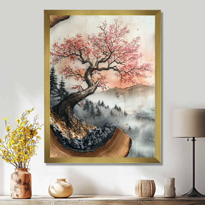 Mykerria I - impressions sur toile florales, H 20 po x l 12 po, Doré, Picture Framed