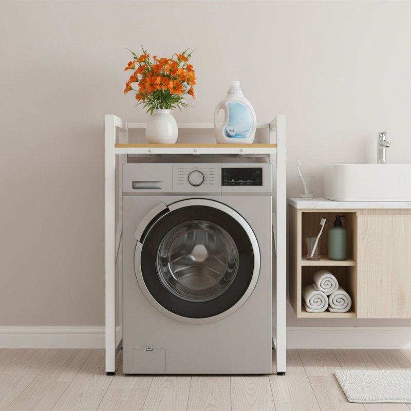 Washer&Dryer Stacking Rack With Adjustable Design, Natural