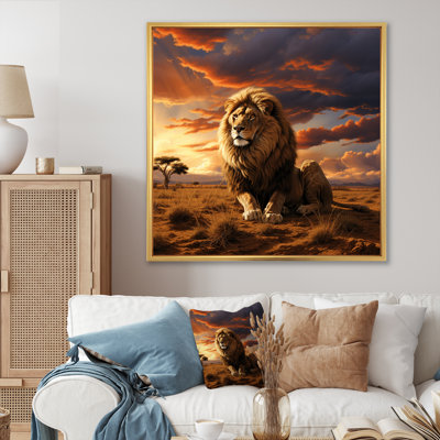 African Lion's Savannah III - Lion Animal Wall Decor
