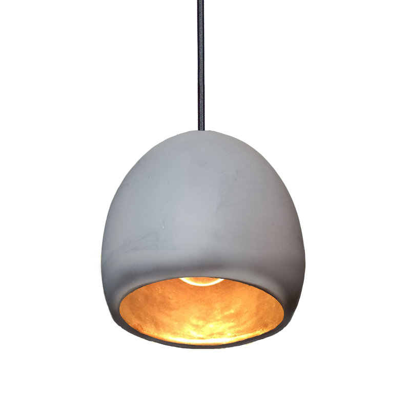 1 - Light Pendant, Matte Black, LED, Matte Gray/Brass
