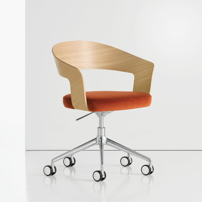 Valera Swivel Chair, Vella - Blush, Oak 837