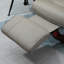 Fauteuil inclinable manuel en similicuir avec base pivotante en bois et accoudoirs rembourrés