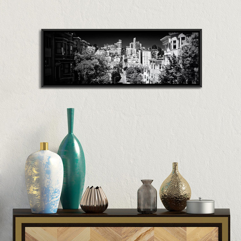 San Francisco, reproduction de photo sur toile tendue, H 12 po x l 36 po x P 1,5 po, Toile avec cadre noir