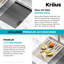 Évier de cuisine à simple cuve en composite à quartz encastrable avec accessoires Kraus Bellucci-53212487