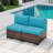 2-Person Armless Outdoor Seating Group With Cushions-1478708816