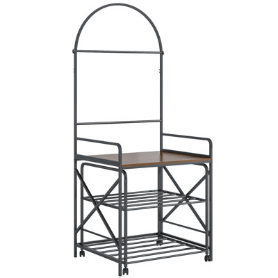 3D Printer Stand with Filament Storage, Heavy Duty 3D Printer Desk, With Rolling Storage Cart