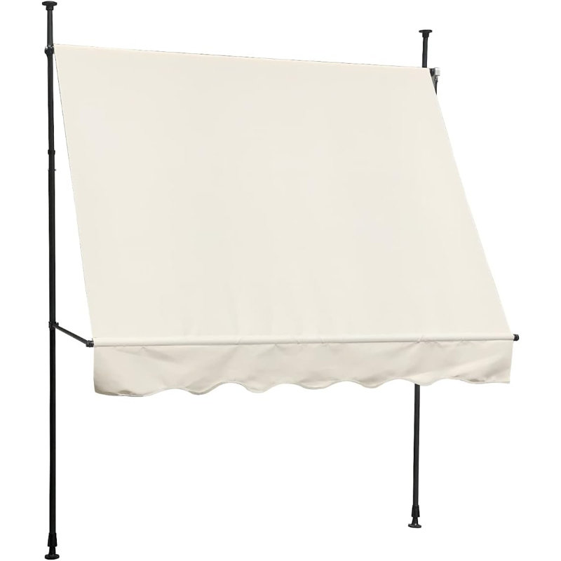 Dakota Fields 200cm W x 150cm D Polyester Cover Retractable Patio Awning, Beige