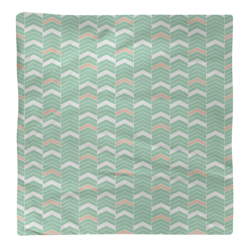 Serviette en coton bicolore lignée Stephenie, Pâle / vert, H 0,1 po x l 22 po x P 22 po, Polyester sergé