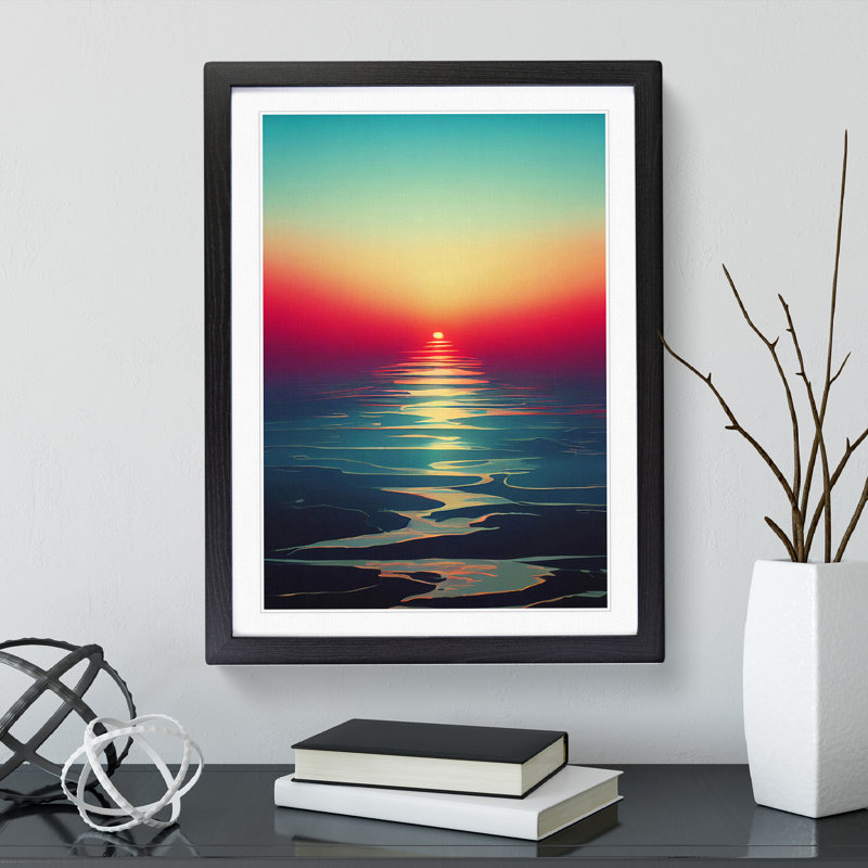 XV1022-585X An Enthralling Sunset - Single Picture Frame Print, Black Framed, 64cm H x 46cm W