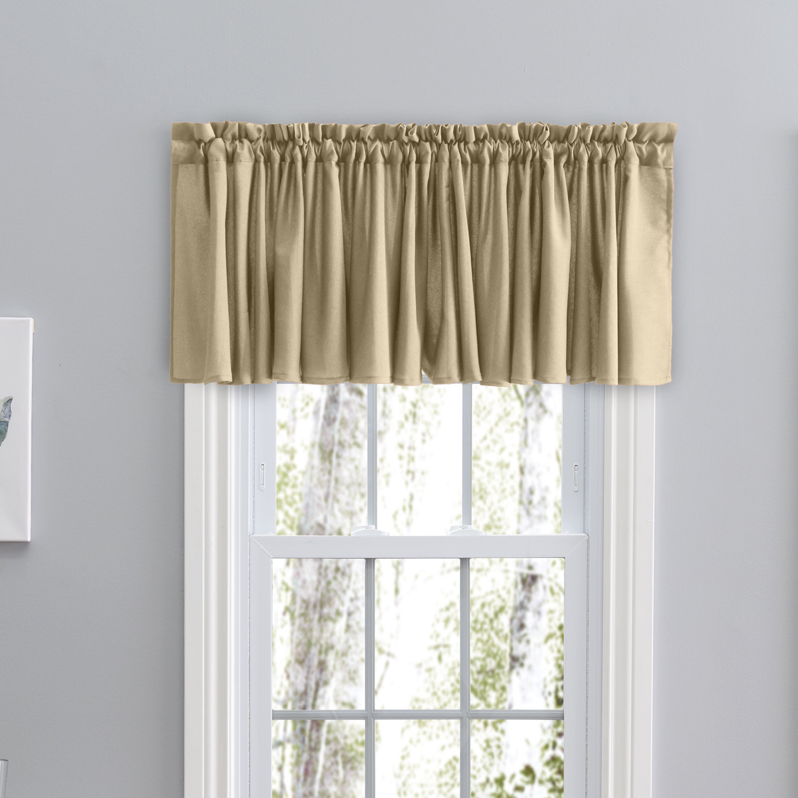 Lakeland Classic Tailored 84" Window Valance Light Filtering in Bold Colors, Brown
