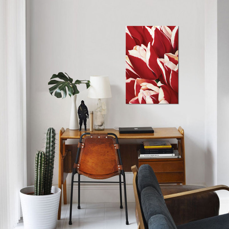 «Red & White II», impression sur toile, H 40 po x l 26 po x P 1,5 po, Toile tendue, Pas de tapis