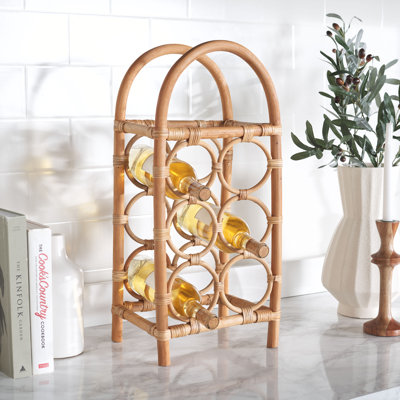 Aidann 6 - Bottle Solid Wood Wine Bottle Rack in Brown