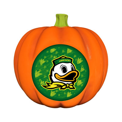 NCAA Oregon Ducks LED 3D Logo Resin Pumpkin Decor | 10 in