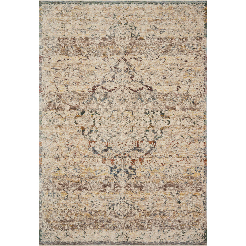 Tapis oriental crème Varena, Rectangulaire 9 pi 6 po x 13 pi 1 po