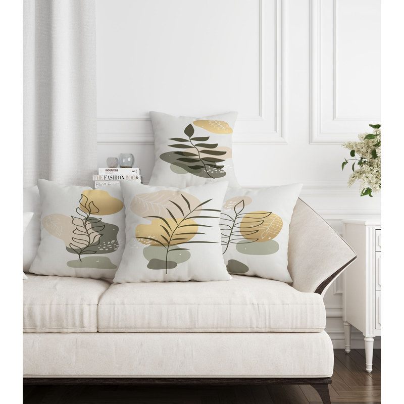 Ensemble de housse de coussin lavable et repassable 4 pièces