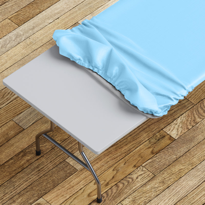 Tablecloth -Fitted With Elastic, Vinyl With Flannel Back, Fits For Table, Water Proof, Easy To Clean, Solid Design, By Ophelia & Co.