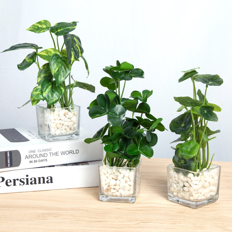 Ensemble de 3 plantes à feuillage artificiel en pot 9,4 po