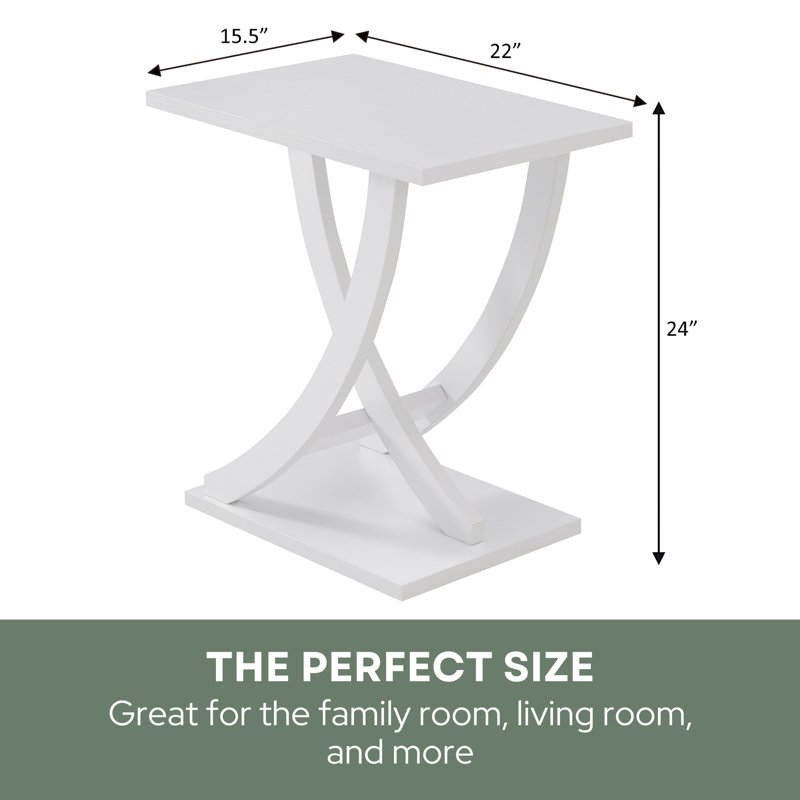 Arbri 22" W Criss-Cross Chairside End Table, White