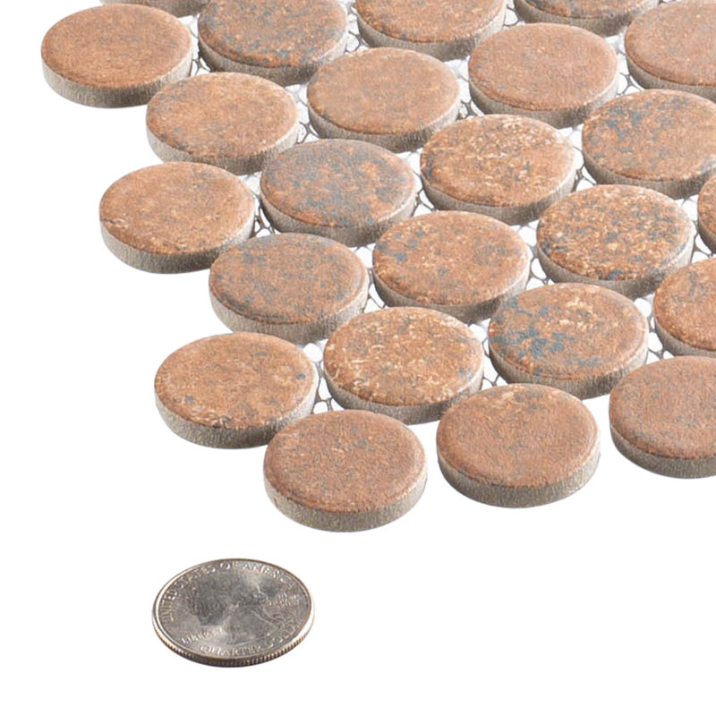 Estavo 3/4-in. Penny Round Stone Inspired Matte Porcelain Floor & Wall Mosaic Tile, Fyrelle