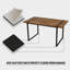 Table de salle à manger 59 po en bois aggloméré rectangulaire industriel moderne de 59 po, 4 à 6 personnes, plateau de table en bois d'ingénierie de 1,5 po d'épaisseur et pieds rectangulaires noirs en métal, utilisés pour la maison et la cuisine