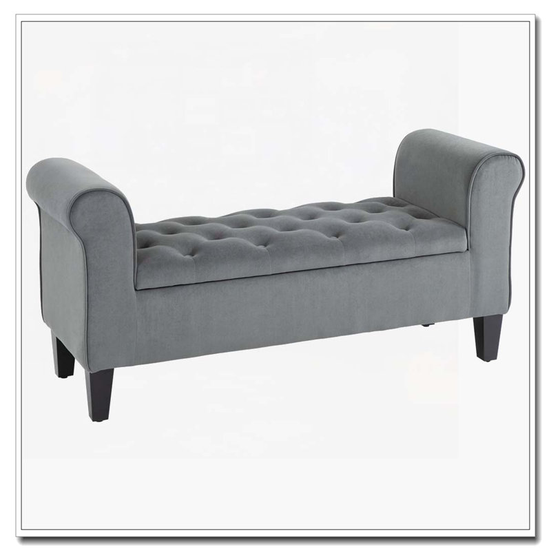 Banc de rangement avec repose-pieds capitonné