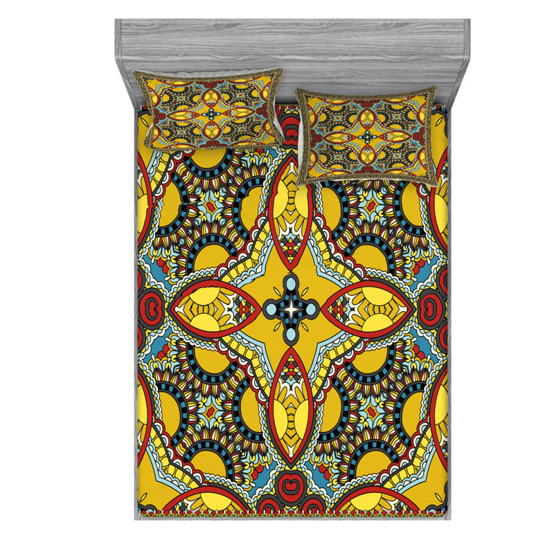 Microfiber Paisley Sheet Set, Full/Double Sheet Set with Fitted Sheet