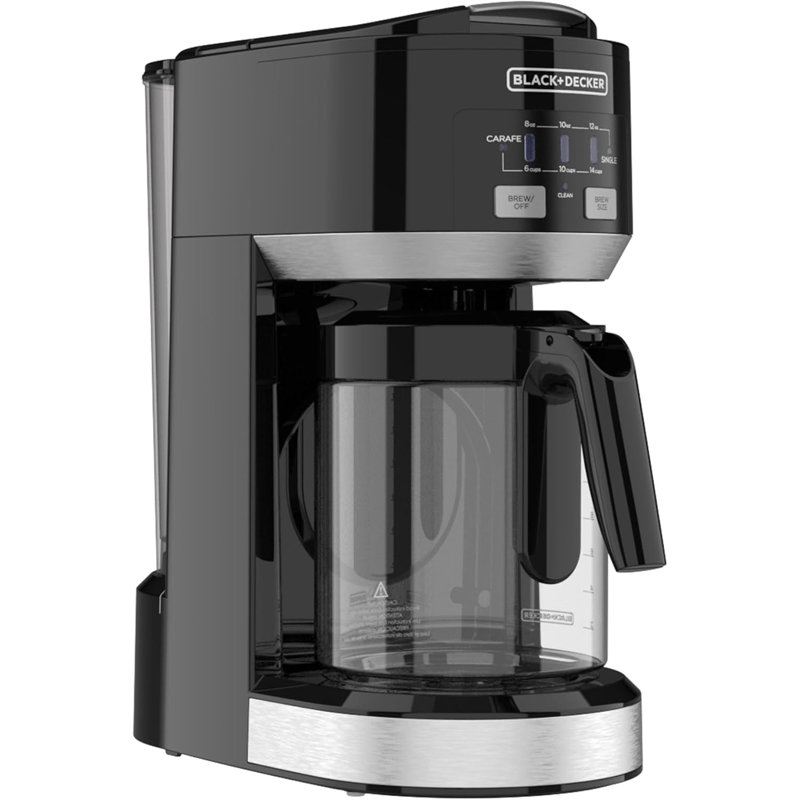 Black+Decker Dual Brew 14-Cup Carafe Single Serve Coffee Maker with Auto-Clean Function, Compact Design, K-Cup & Reusable Ground Filter Compatible with 70 oz. Water Reservoir & Fast Brew Technology - Thumbnail 5