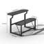 Banc convertible d'extérieur en métal, table et banc tout-en-un avec trou pour parasol-1657190691