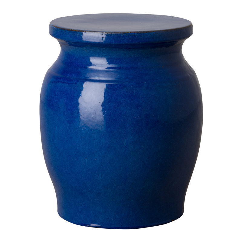 Peard Ceramic Accent Stool, Blue