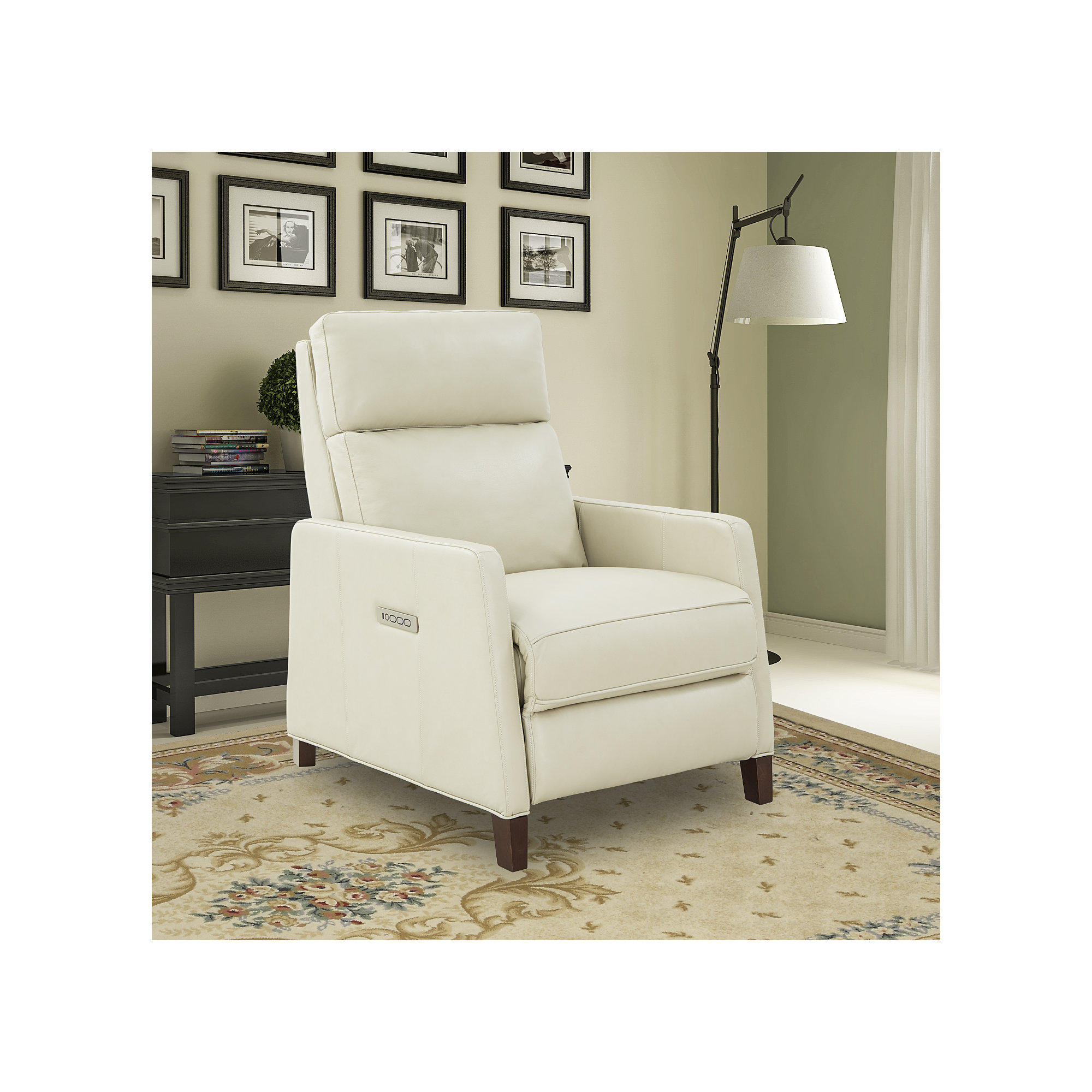 Morlan Recliner, Barone Parchment Split Grain Leather