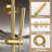 47.24" Solid Brass Thermostatic Exposed Complete Shower System with Rough-in Valve