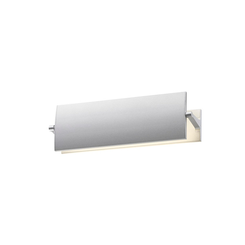 Aileron 1 - Light LED Armed Sconce, Bright Satin Aluminum, 4" H x 12.25" W x 4.75" D