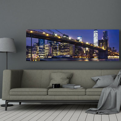City at Night - Industrial Cities Canvas for Home Decor