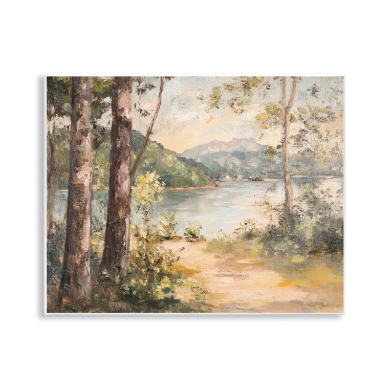 «Peaceful Lakeside Landscape», plaque murale par Petal Prints Design