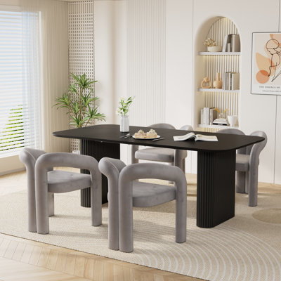 Double Pedestal Dining Set with Chairs