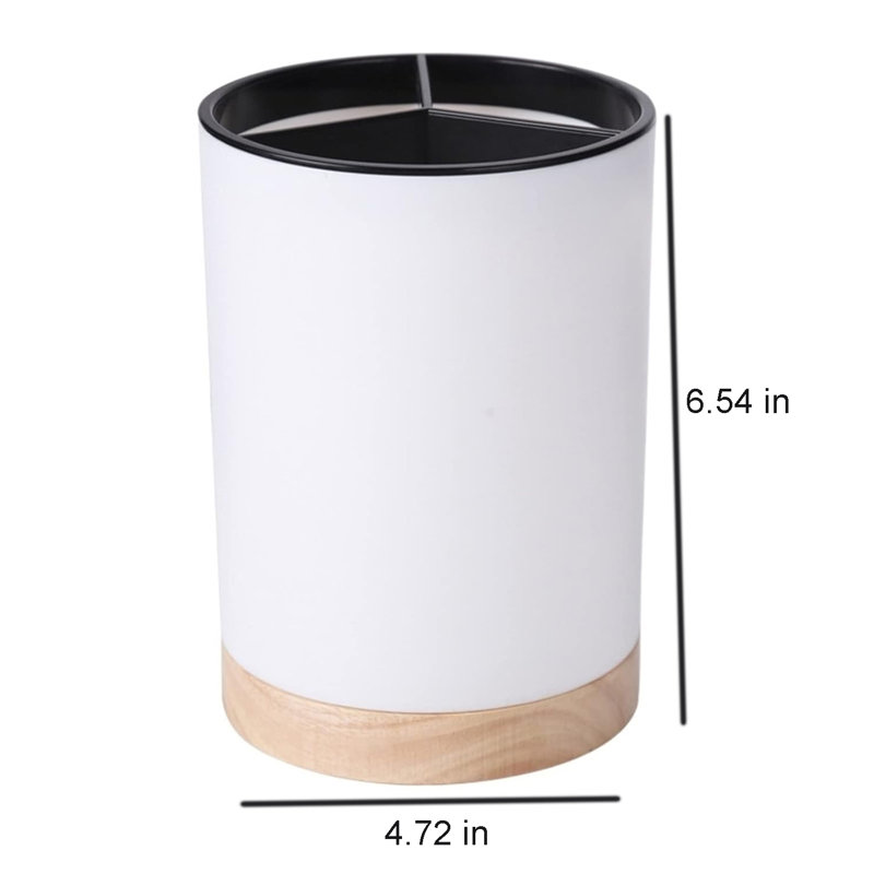 Seau de rangement pour ustensiles 6,54 po x 4,72 po, White