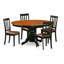 L'ensemble de salle à manger 7 pièces pour 6 personnes comprend une table de cuisine ovale avec rallonge papillon et 4 chaises de cuisine en similicuir, chêne-941342117-1016550268-1016892331