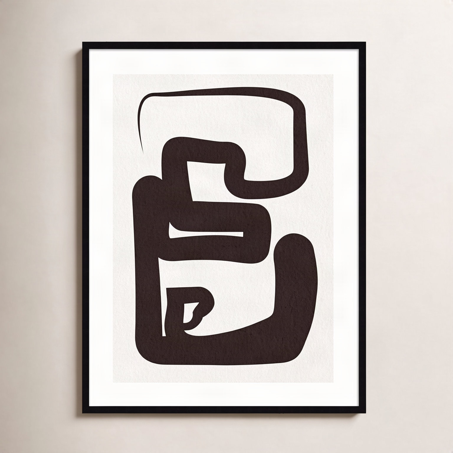 Oneliners-1 by Design Fabrikken, 42.12" H x 32.12" W x 0.88" D, Black Framed Paper
