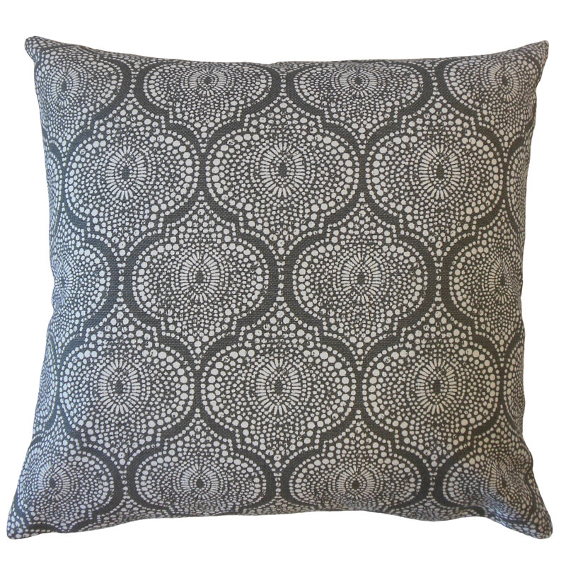 Dov Damask Feather Reversible Throw Pillow, 20" x 20", Light Gray