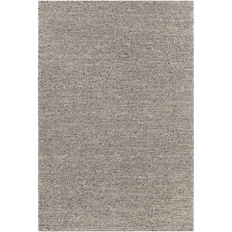 Sinatra Textured Contemporary Wool Taupe Area Rug, Rectangle 5' x 7'6"