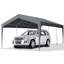 12’ X 20’ Heavy-Duty Dark Grey Carport With Galvanized Steel Frame