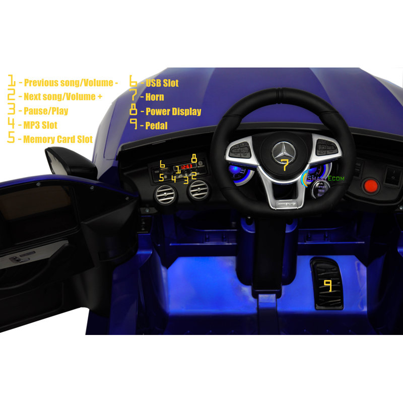 Blue 12V Mercedes AMG GLC63S Kids Ride-On Car with Remote Control