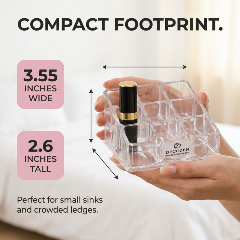 Clear Acrylic 7-Compartment Makeup Organizer for Cosmetics, Vanity Storage, Desk Organization – Christmas & Mother’s Day Gift