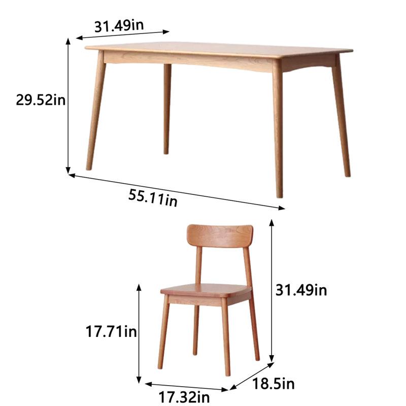 Table solid wood rectangle household simple, 5